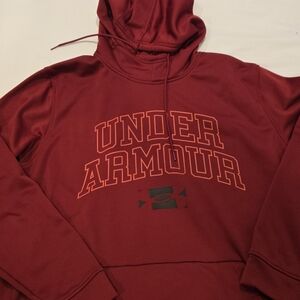 Under Armour Men's Maroon Crewneck Hoodie with Chest Logo